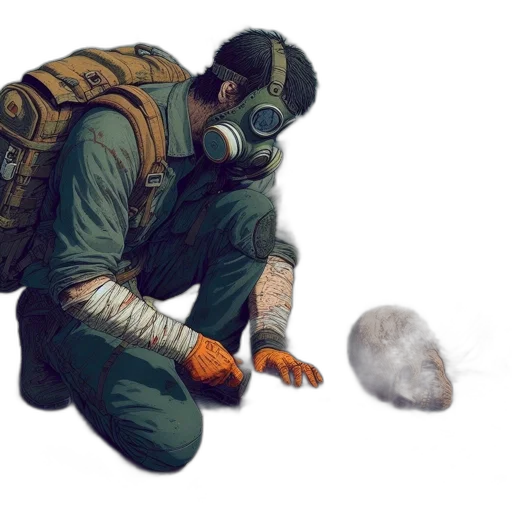 weapon, mask, jacket, creature transparent PNG cut-out