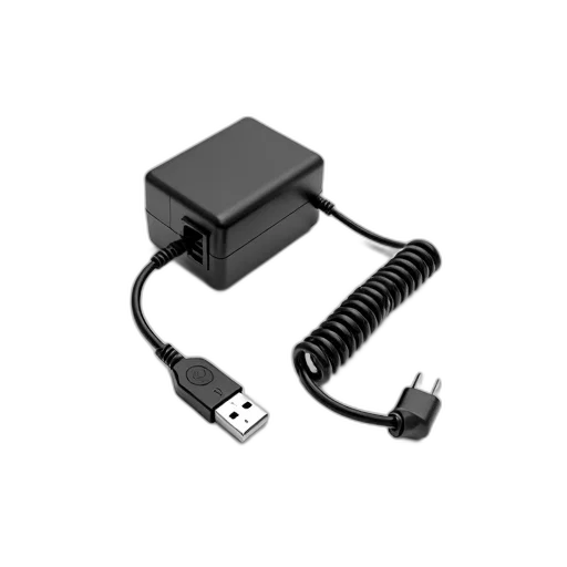 3d render, black, power, adapter transparent PNG cut-out