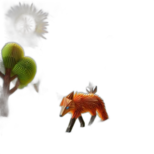creature, animal, dragon, flower transparent PNG cut-out