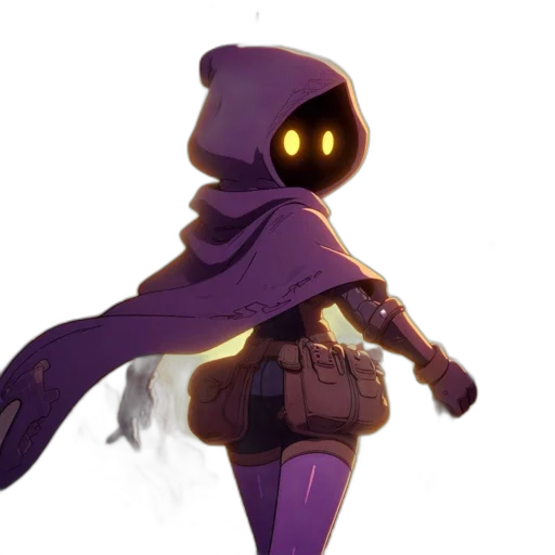 robot, jacket, staff, weapon transparent PNG cut-out