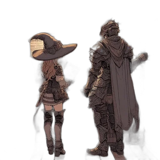 hat, mask, staff, jacket transparent PNG cut-out