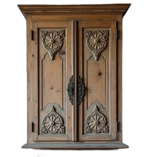 furniture, weathered, wooden, cabinet transparent PNG cut-out