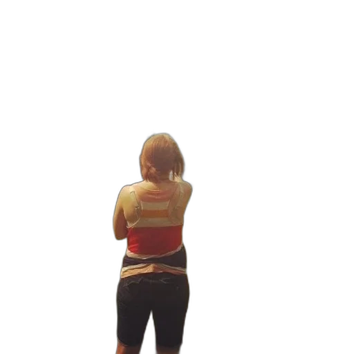 jacket, dress, staff, weapon transparent PNG cut-out