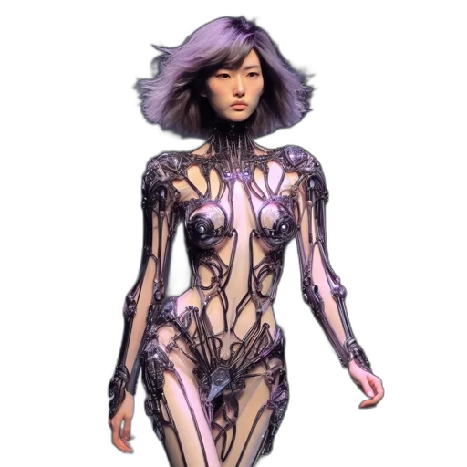 robot, dress, concept art, cyberpunk transparent PNG cut-out