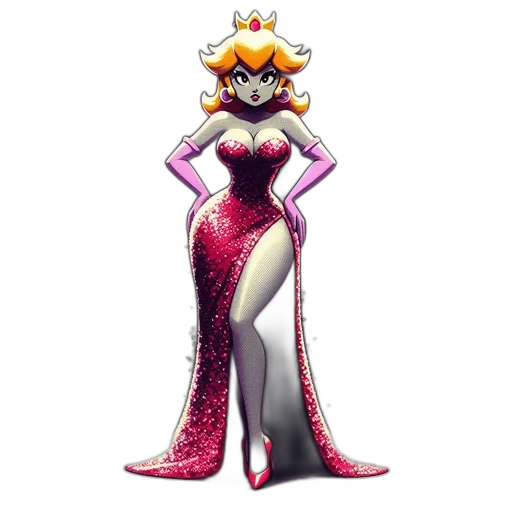 dress, crown, concept art, pixel art transparent PNG cut-out