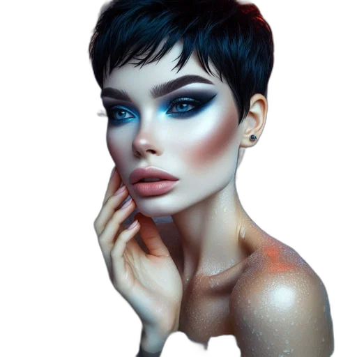 face, jewelry, dress, photorealistic transparent PNG cut-out