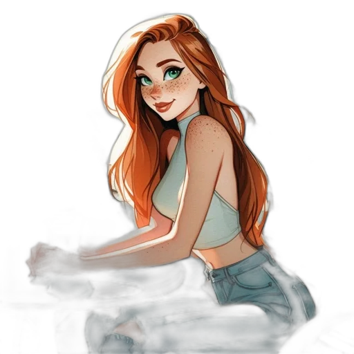 dress, face, fantasy art, cartoon transparent PNG cut-out