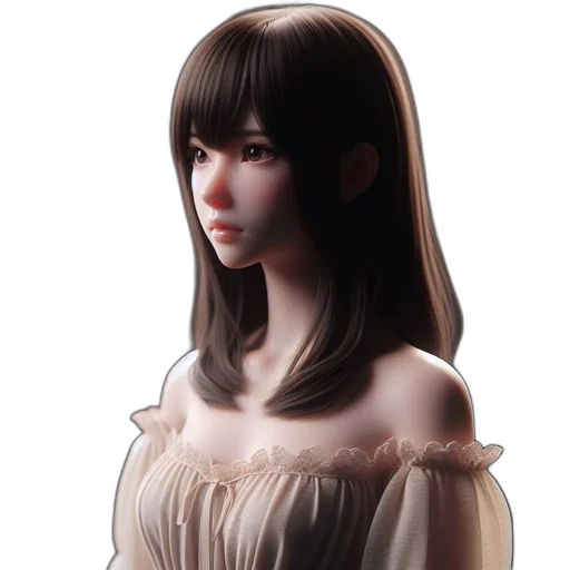 dress, face, crown, hair transparent PNG cut-out