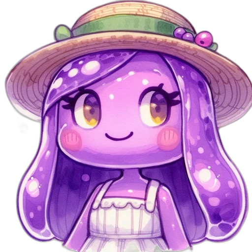 hat, staff, creature, flower transparent PNG cut-out
