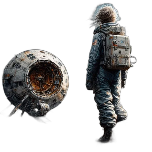 jacket, robot, concept art, pixel art transparent PNG cut-out