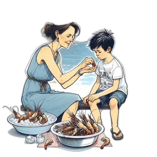 food, photorealistic, underwater, illustrated transparent PNG cut-out