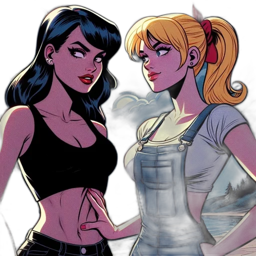 comic book art, concept art, cartoon, neon lights transparent PNG cut-out
