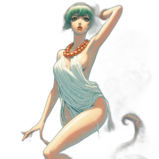 dress, staff, jewelry, concept art transparent PNG cut-out