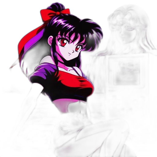 vaporwave, anime, pixel art, concept art transparent PNG cut-out