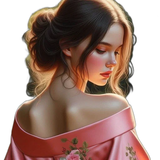 dress, jewelry, face, flower transparent PNG cut-out