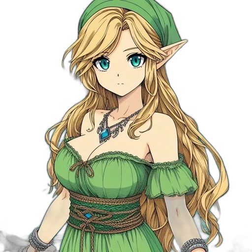 dress, staff, hat, crown transparent PNG cut-out