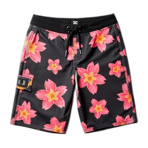 pair, men, shorts, floral transparent PNG cut-out