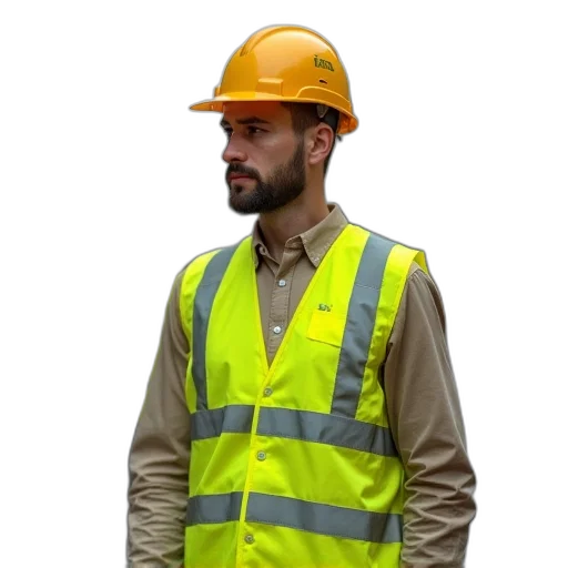 staff, jacket, hat, robot transparent PNG cut-out