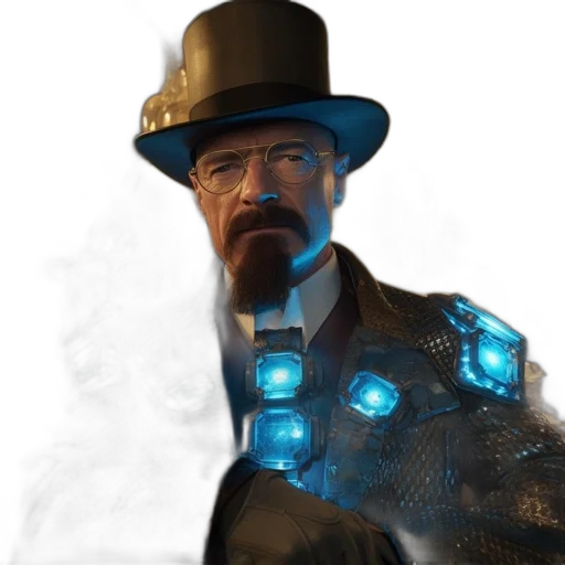 hat, staff, robot, jacket transparent PNG cut-out