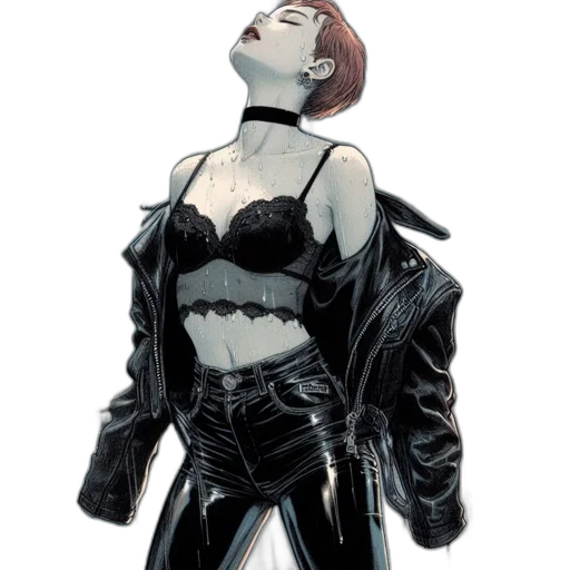 jacket, comic book art, concept art, cyberpunk transparent PNG cut-out