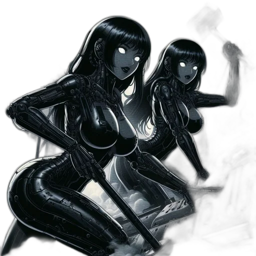 robot, comic book art, concept art, fantasy art transparent PNG cut-out
