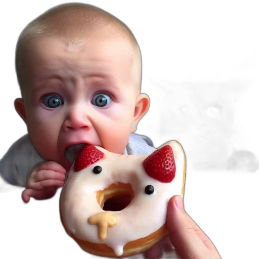 food, face, photorealistic, 3d render transparent PNG cut-out