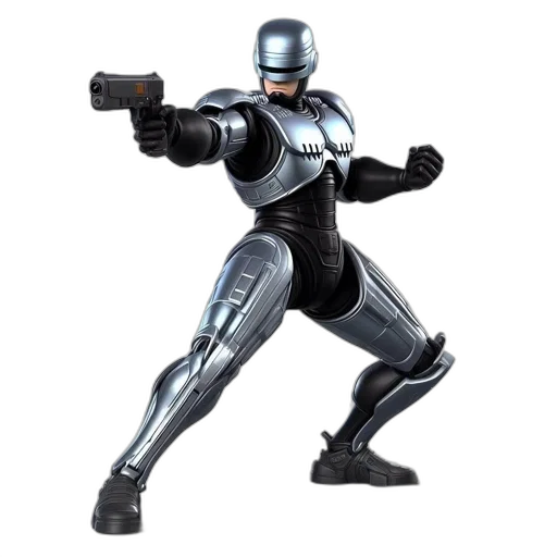 robot, weapon, concept art, 3d render transparent PNG cut-out