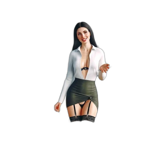dress, jacket, staff, 3d render transparent PNG cut-out