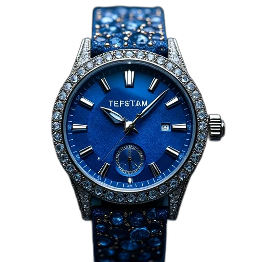 jewelry, blue, watch, has transparent PNG cut-out
