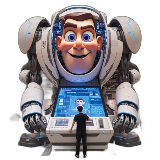 robot, face, creature, 3d render transparent PNG cut-out