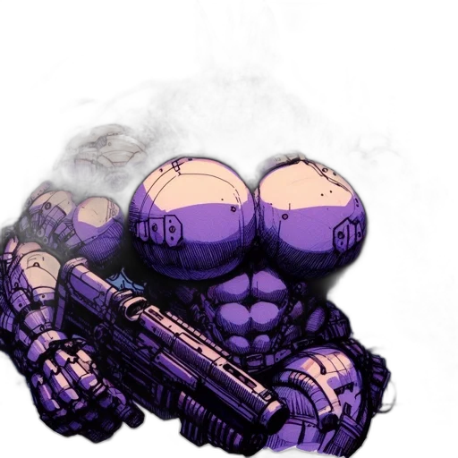 robot, weapon, concept art, pixel art transparent PNG cut-out