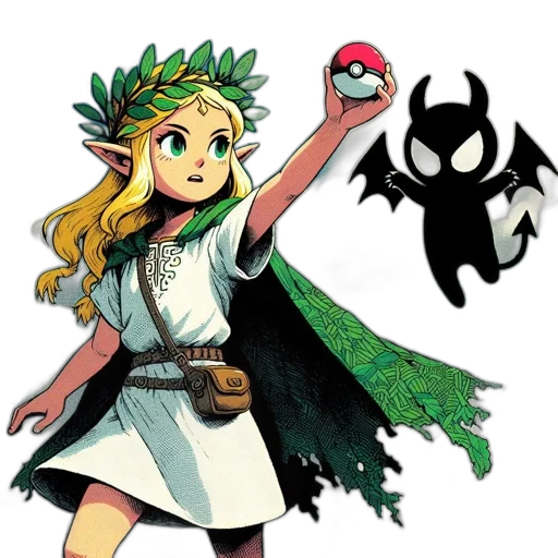 staff, dress, mask, pixel art transparent PNG cut-out