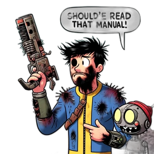 robot, weapon, jacket, comic book art transparent PNG cut-out