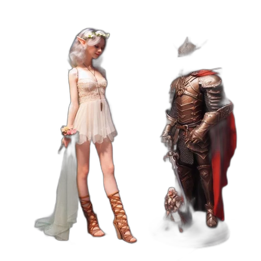 dress, concept art, fantasy art, 3d render transparent PNG cut-out