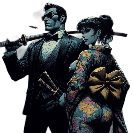 comic book art, concept art, cyberpunk, man transparent PNG cut-out