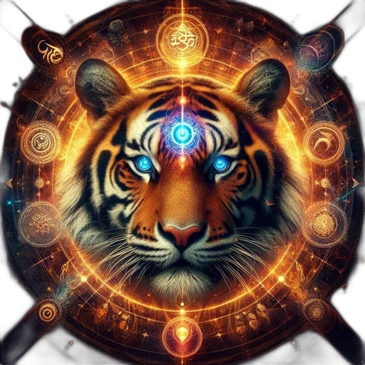 fantasy art, concept art, majestic, tiger transparent PNG cut-out