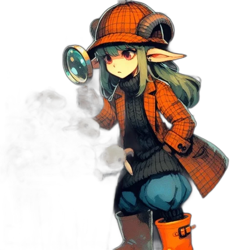 staff, hat, weapon, jacket transparent PNG cut-out