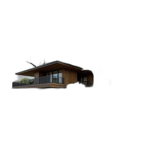 building, furniture, umbrella, 3d render transparent PNG cut-out