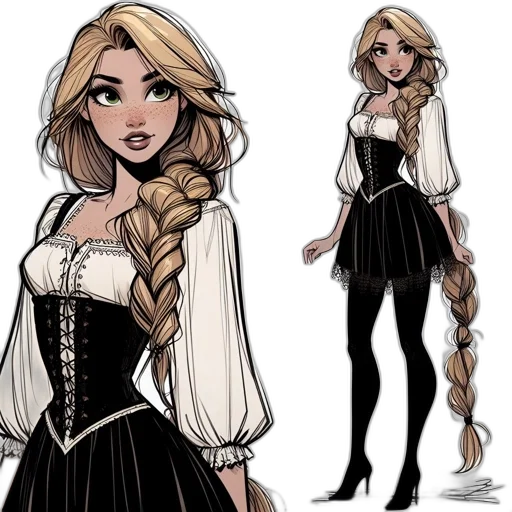 dress, concept art, comic book art, cartoon transparent PNG cut-out