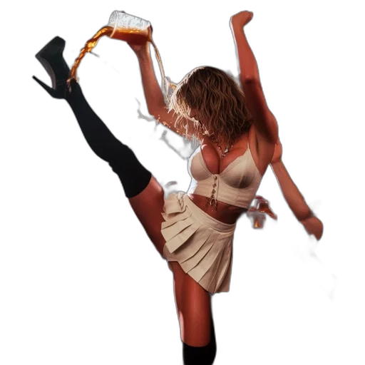 dress, shoes, fire, bustling transparent PNG cut-out