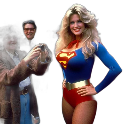 comic book art, concept art, supergirl, stands transparent PNG cut-out