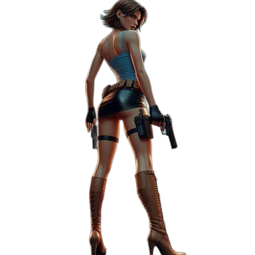 weapon, staff, dress, robot transparent PNG cut-out
