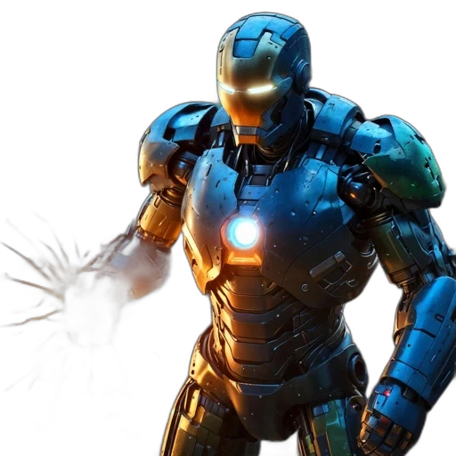 robot, weapon, 3d render, concept art transparent PNG cut-out