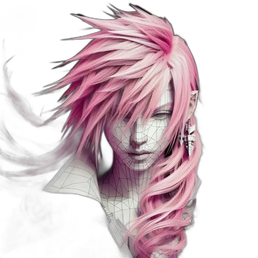 hair, face, fantasy art, photorealistic transparent PNG cut-out