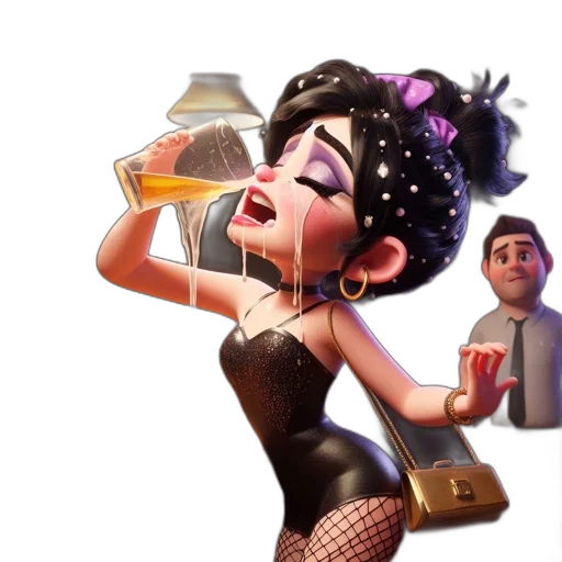 bottle, dress, concept art, 3d render transparent PNG cut-out