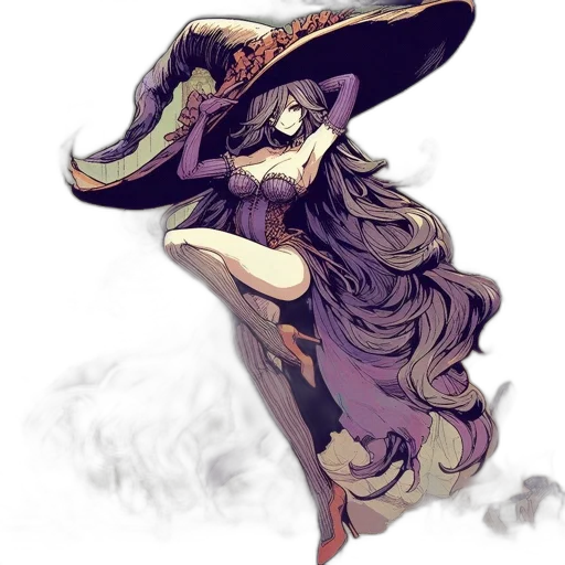 hat, mask, dress, staff transparent PNG cut-out