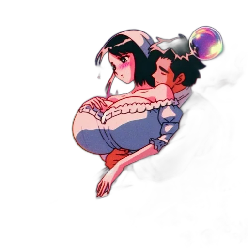 concept art, pixel art, anime, vaporwave transparent PNG cut-out