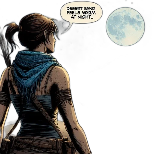 comic book art, concept art, woman, stands transparent PNG cut-out
