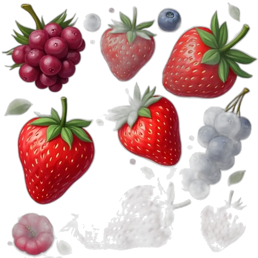 food, photorealistic, pixel art, 3d render transparent PNG cut-out