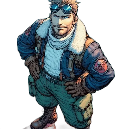 jacket, staff, concept art, comic book art transparent PNG cut-out